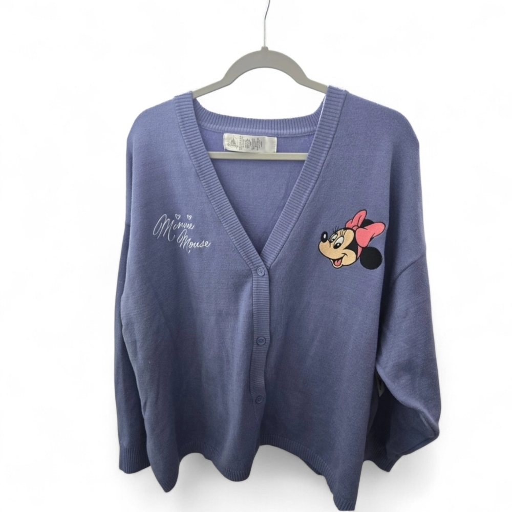 Disney Parks Lavender Minnie Mouse Knit Cardigan for Women NWT